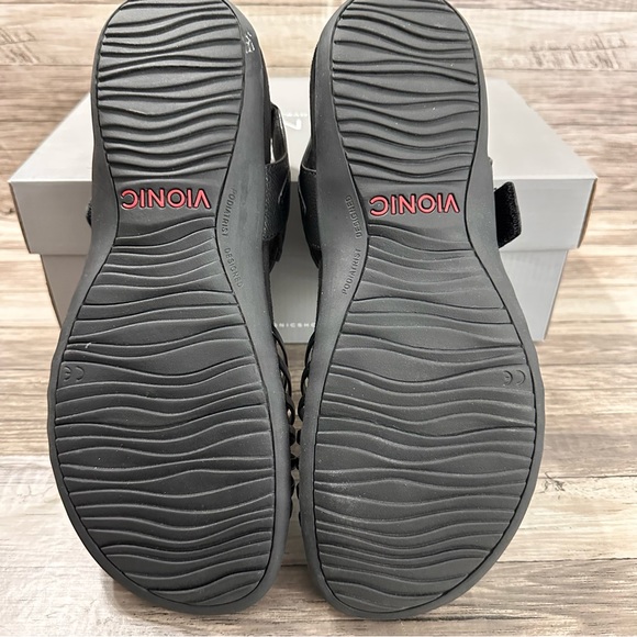 Vionic Talulah Womens Size 10 Black Leather Strap Sandals Comfort Summer Shoes - Picture 7 of 8